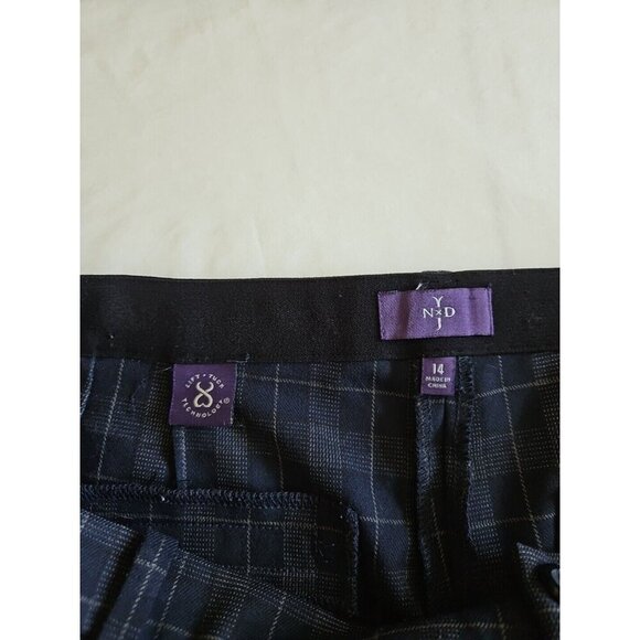 NYDJ Ankle Sz 14 Black Green Plaid Pants Lift Tuck Pull On Capsule Office Casual - Picture 4 of 14